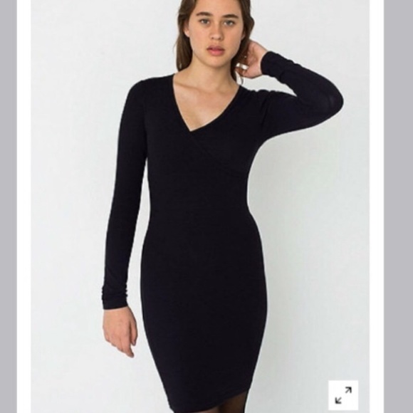 American Apparel Dresses & Skirts - American Apparel Cotton Wrap Long Sleeve Dress
